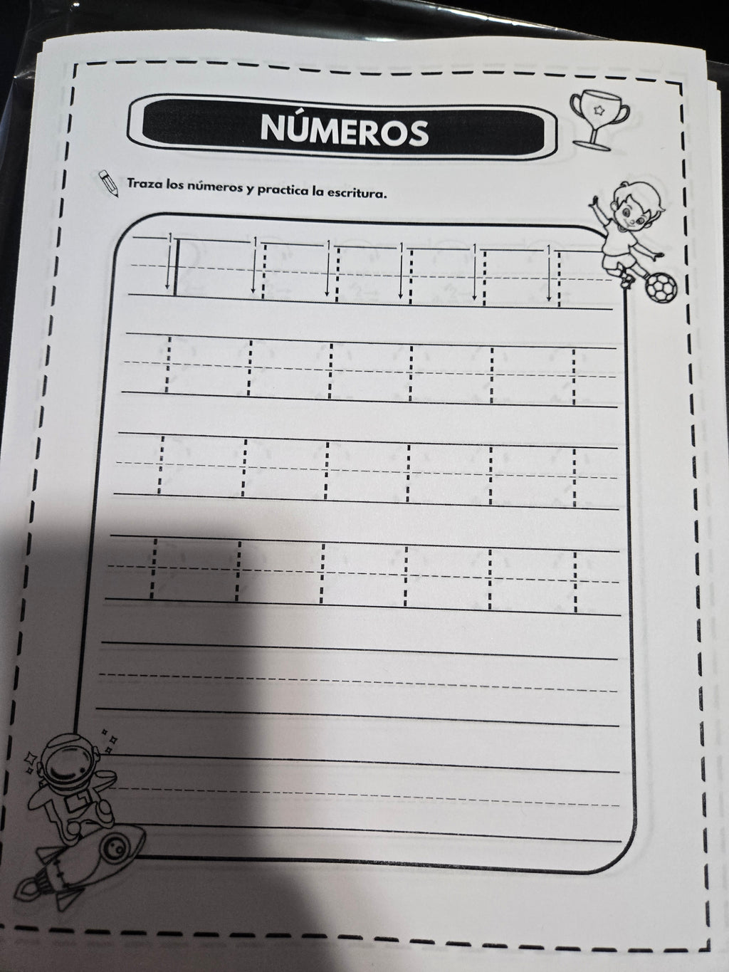 Tracing numbers and letters workbook pages