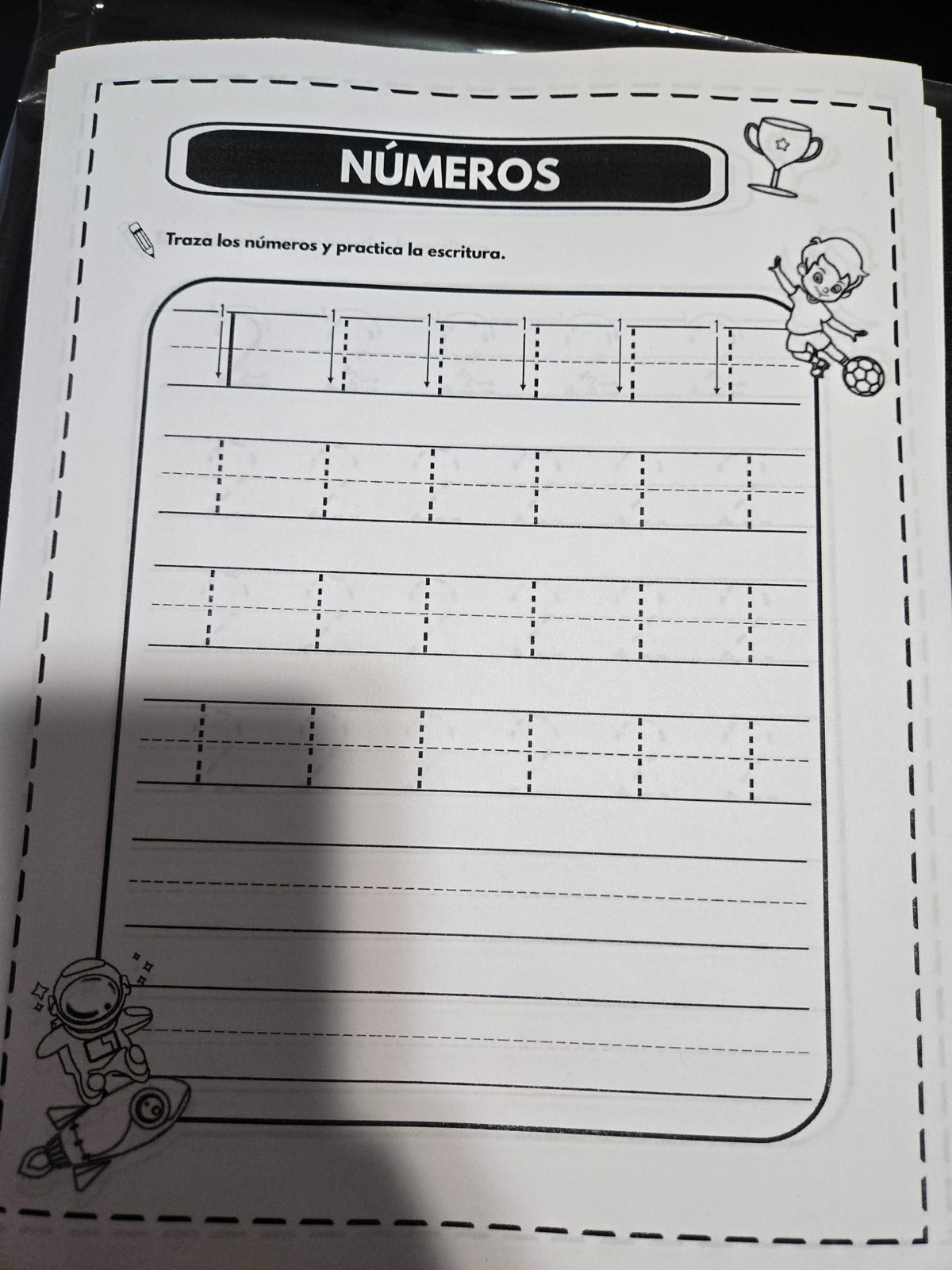Tracing numbers and letters workbook pages