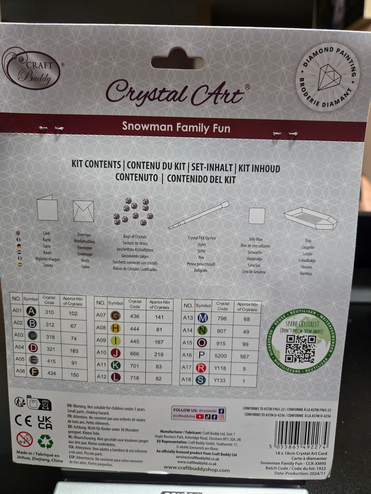 Crystal art card kit