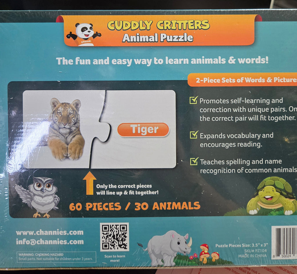Cuddly critters animal puzzle